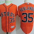 35 Justin Verlander Stitched Jersey Size S to 3 XL orange