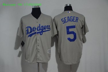 5 Corey Seager Stitched Jersey Size S to 3 XL grey