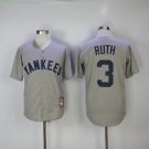 3 babe ruth Stitched Jersey Size S to 3 XL grey