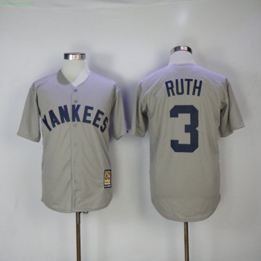 3 babe ruth Stitched Jersey Size S to 3 XL grey