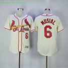 6 Stan Musial Stitched Jersey Size S to 3 XL white
