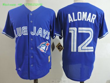 12 Roberto Alomar Stitched Jersey Size S to 3 XL blue