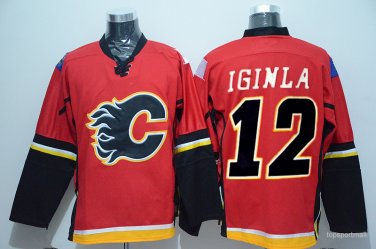 12 Jarome Iginla Stitched Jersey Size S to 3 XL red