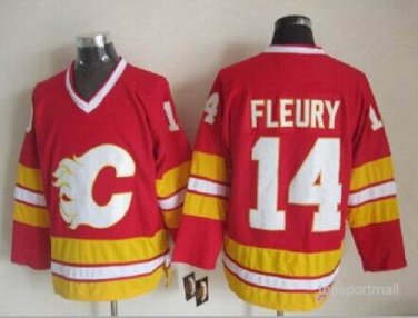 14 Theoren Fleury Stitched Jersey Size S to 3 XL red