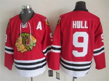 9 Bobby Hull Stitched Jersey Size S to 3 XL red