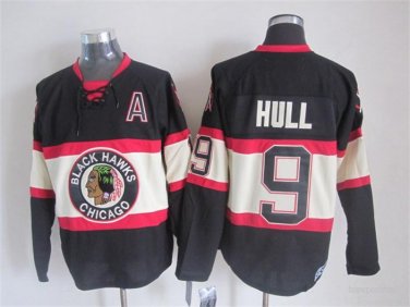 9 Bobby Hull Stitched Jersey Size S to 3 XL black