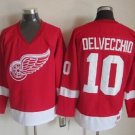 10 Alex Delvecchio Stitched Jersey Size S to 3 XL red