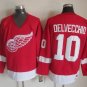 10 Alex Delvecchio Stitched Jersey Size S to 3 XL red