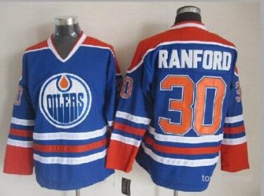 30 Bill Ranford&Acirc;&nbsp; stitched Jersey Size S to 3 XL blue