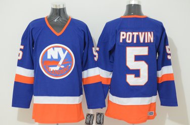 5 Denis Potvin stitched Jersey Size S to 3 XL blue