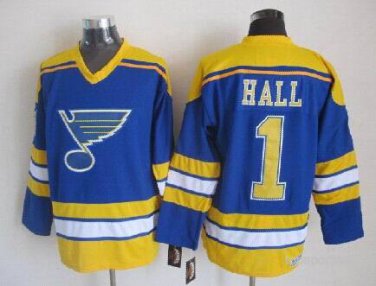 1 Glenn Hall&Acirc;&nbsp;Stitched Jersey Size S to 3 XL blue