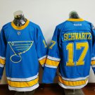 17 Jaden Schwartz Stitched Jersey Size S to 3 XL  blue
