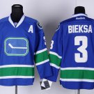 3 Kevin Bieksa Stitched Jersey Size S to 3 XL blue