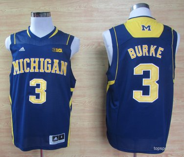 3 Trey Burke Stitched Jersey Size S to 3 XL blue