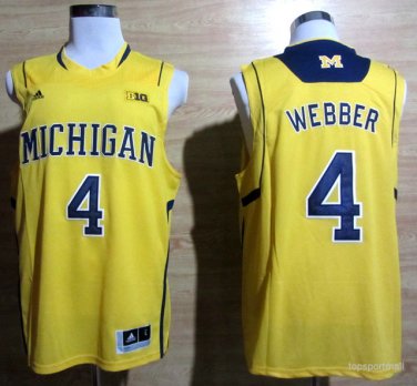 4 Chirs Webber Stitched Jersey Size S to 3 XL yellow