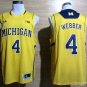 4 Chirs Webber Stitched Jersey Size S to 3 XL yellow