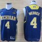 4 Chirs Webber Stitched Jersey Size S to 3 XL blue