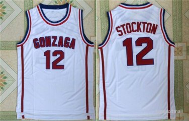 12 John Stockton Stitched Jersey Size S to 3 XL white