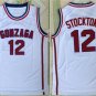 12 John Stockton Stitched Jersey Size S to 3 XL white