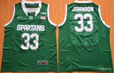 33 Magic Johnson Stitched Jersey Size S to 3 XL green 1