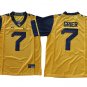7 Will Grier Stitched Jersey Size S to 3 XL yellow