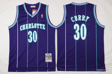 30 Dell Curry Stitched Jersey Size S to 3 XL blue