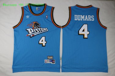 4 Joe Dumars Stitched Jersey Size S to 3 XL blue 1