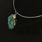 15.5" Neck Ring with Natural Agate Pendant Gold Foiled