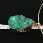 15.5" Neck Ring with Natural Agate Pendant Gold Foiled