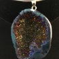 Multi-Colored Stone wrapped in Nickel on 15.5" Neck ring