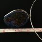 Multi-Colored Stone wrapped in Nickel on 15.5" Neck ring