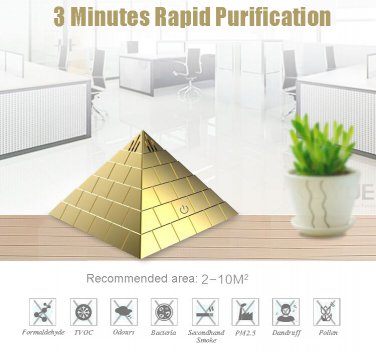Stylish Mini Car Pyramid Air Purifier Aroma Get Rid of Formaldehyde Dust PM2.5