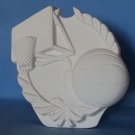 SMALL BASKETBALL STANDING PLAQUE Ready-to-Paint Ceramic Bisque