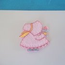 COUNTRY GIRL BONNET PINK FLOWER Iron On Embroidered Patch Applique 1-1/2 in. ~ Ceramic Treasures