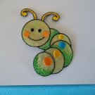 CATERPILLAR WORM DOTS IRIDESCENT Iron On Embroidered Patch Applique 2 in. ~ Ceramic Treasures