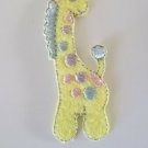 LIGHT GREEN DOTS GIRAFFE Iron On Embroidered Patch Applique 7/8 in. x 2-1/4 in. ~ Ceramic Treasures