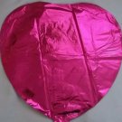 18" FUSCHIA SOLID COLOR HEART SHAPE FOIL MYLAR BALLOON FREE SHIPPING