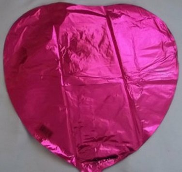 18" FUSCHIA SOLID COLOR HEART SHAPE FOIL MYLAR BALLOON FREE SHIPPING