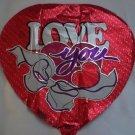 18" LOVE YOU HEART WHITE BOW FOIL MYLAR BALLOON FREE SHIPPING