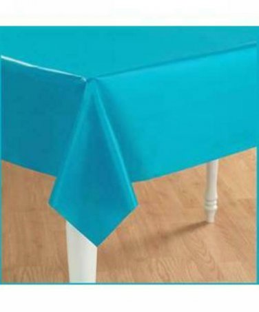High Quality Premium Rectangular Plastic Tablecover 54" x 108" Bermuda Blue