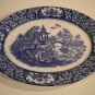 VINTAGE OVAL PLATTER DEEP BLUE WILLOW PATTERN OLDE ALTON WARE 11.5"