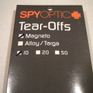 Spy Optic Magneto Tear-Off Systems CLEAR 10 pack Tear Off Offs