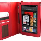 Kindle Fire Tablet E-Stand CSLCKF40-RED Red PU Leather Portfolio Case Dual Internal Compartments