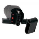 Hopkins 47325 Trailer Connector, Adapter, 6-Round to 4-Flat, w/ LED Test Lights RV