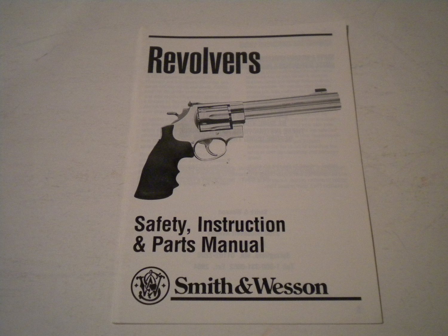 Smith & Wesson Revolver Owner's Manual Owners Guide Owner