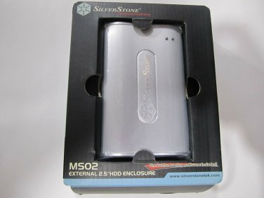 NEW Silverstone MS02S 2.5-Inch USB 2.0 External Hard Drive Enclosure Silver HDD