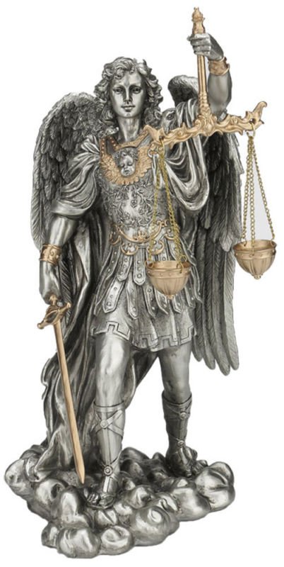 St.Michael-Scales/Justice Statue, Pewter Finish, 11