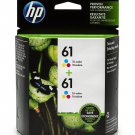 HP 61 Tri-color Original Ink Cartridges, 2 Cartridges (CZ074FN)
