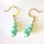 Mint Green Bracelet and Earrings Set, Glass Pearl Bracelet and Dangle Earrings