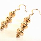 Gold Bead Earrings, Gold Dangle Earrings, Minimal Beaded Earrings, Handmade